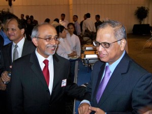 With N R Narayanamurthy of Infosys